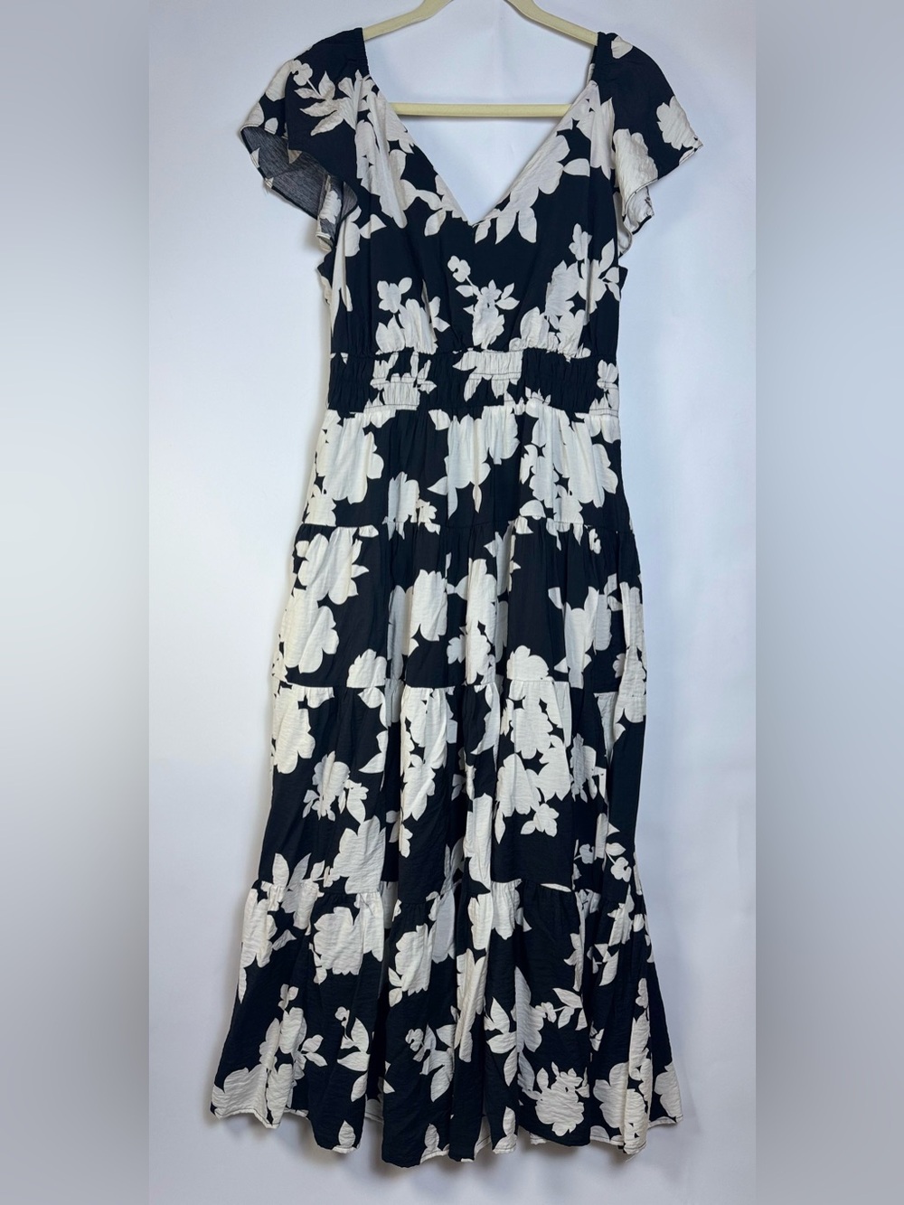 Rachel Zoe Black & White Floral Maxi Dress – Women’s XL